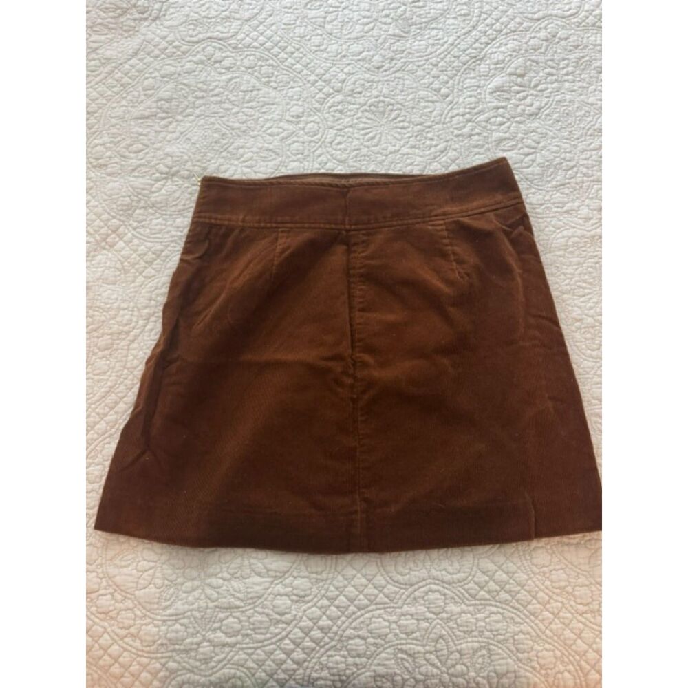 J.Crew Women's Mini Corduroy Skirt, Rust Brown, Size 6.
